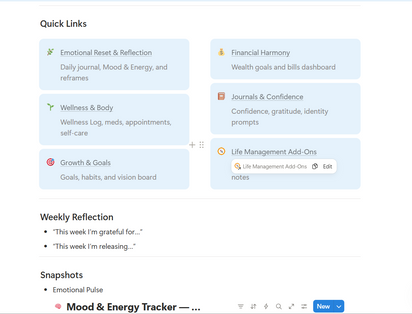 🌿 The Veltara Life & Renewal Planner | Ultimate Notion Dashboard ✨
