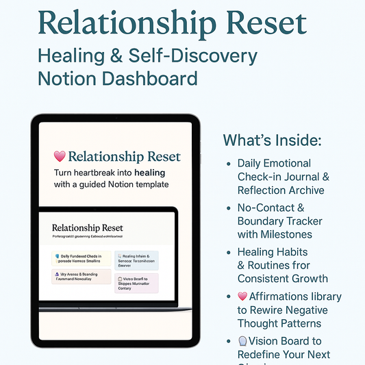 Relationship Reset — Healing & Self-Discovery Notion Dashboard